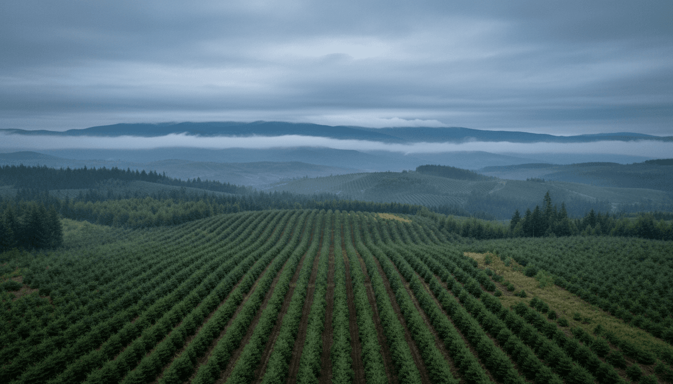 Aerial view of forest glading project