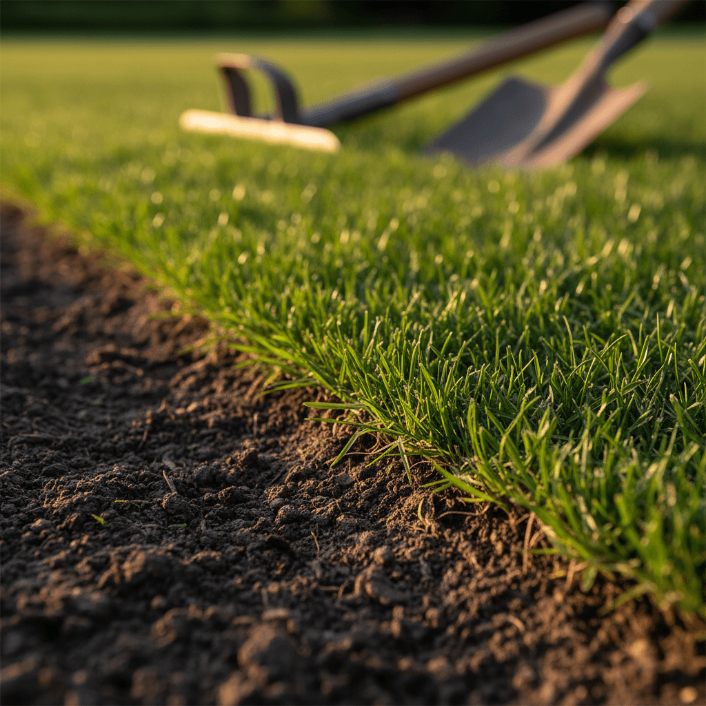 Lawn care detail showing grass health and uniformity