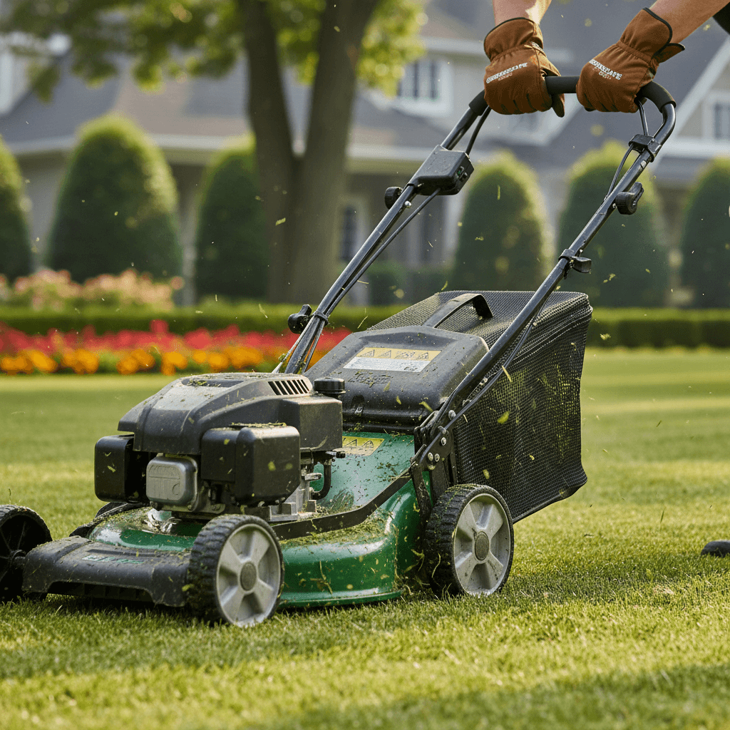 Close detail of freshly mowed acreage field