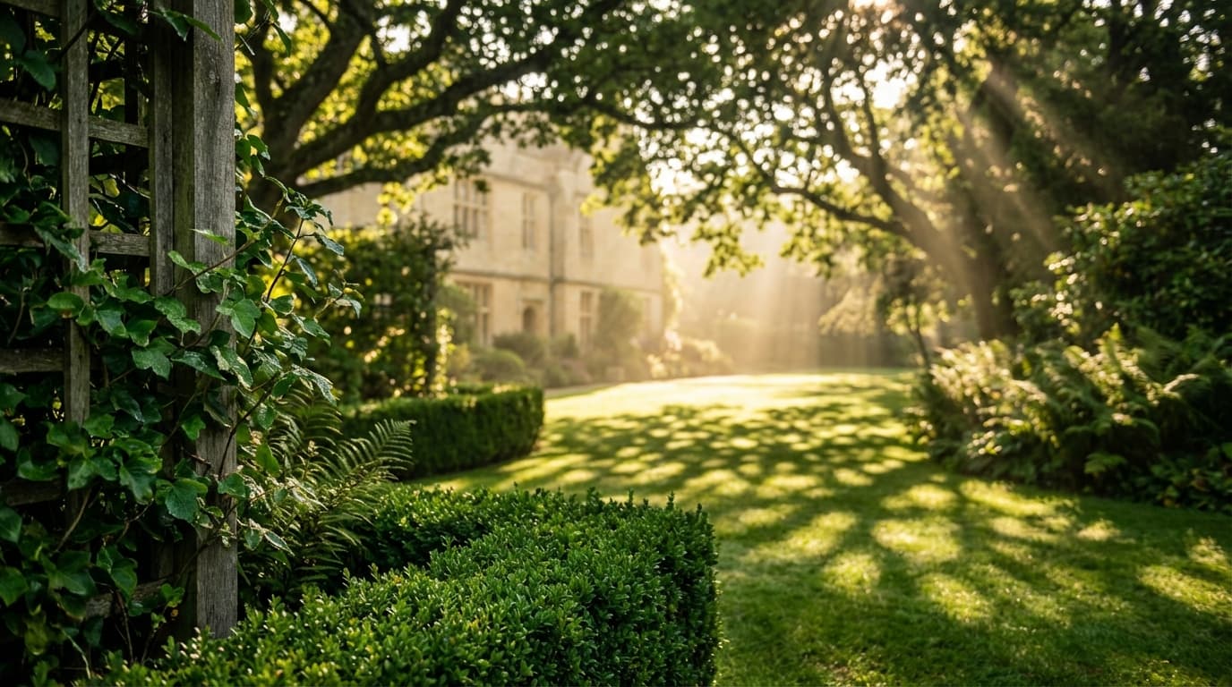 Maintained acreage lawn with preserved forest edge
